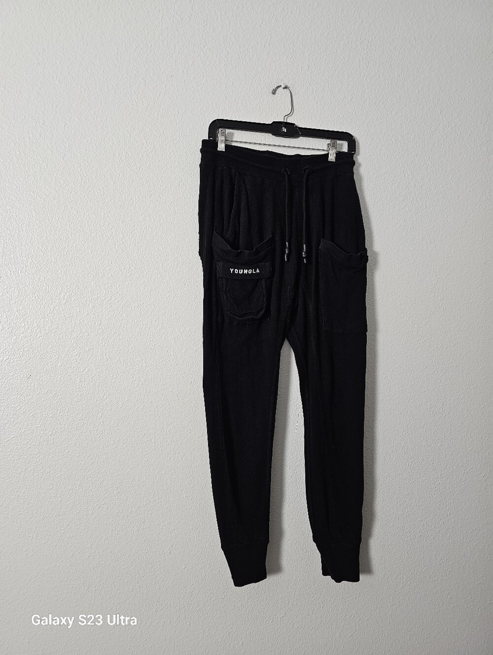 YoungLA Black Jogger Pants with Pocket Detail Sz M